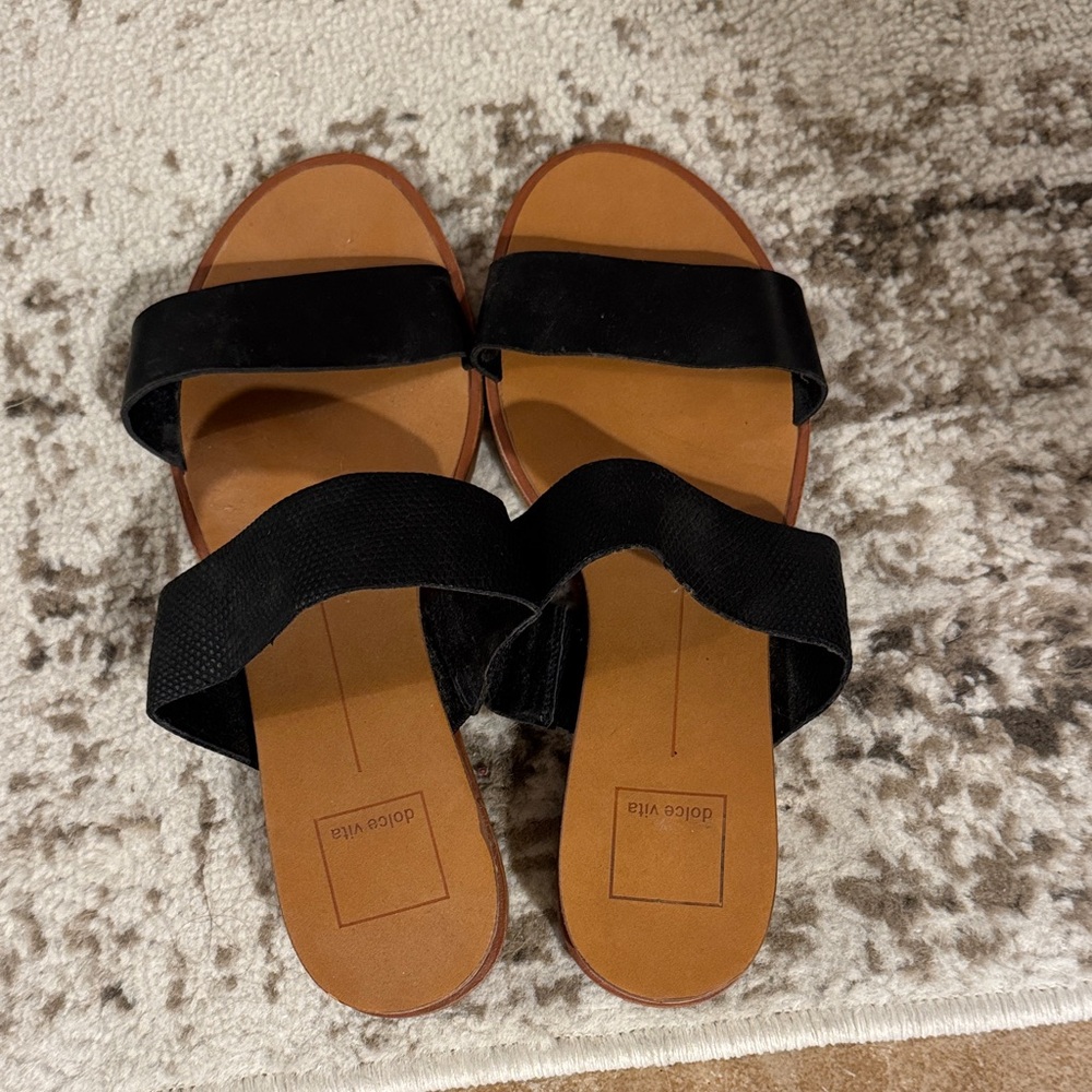 Dolce Vita Black and Tan Women's Sandals